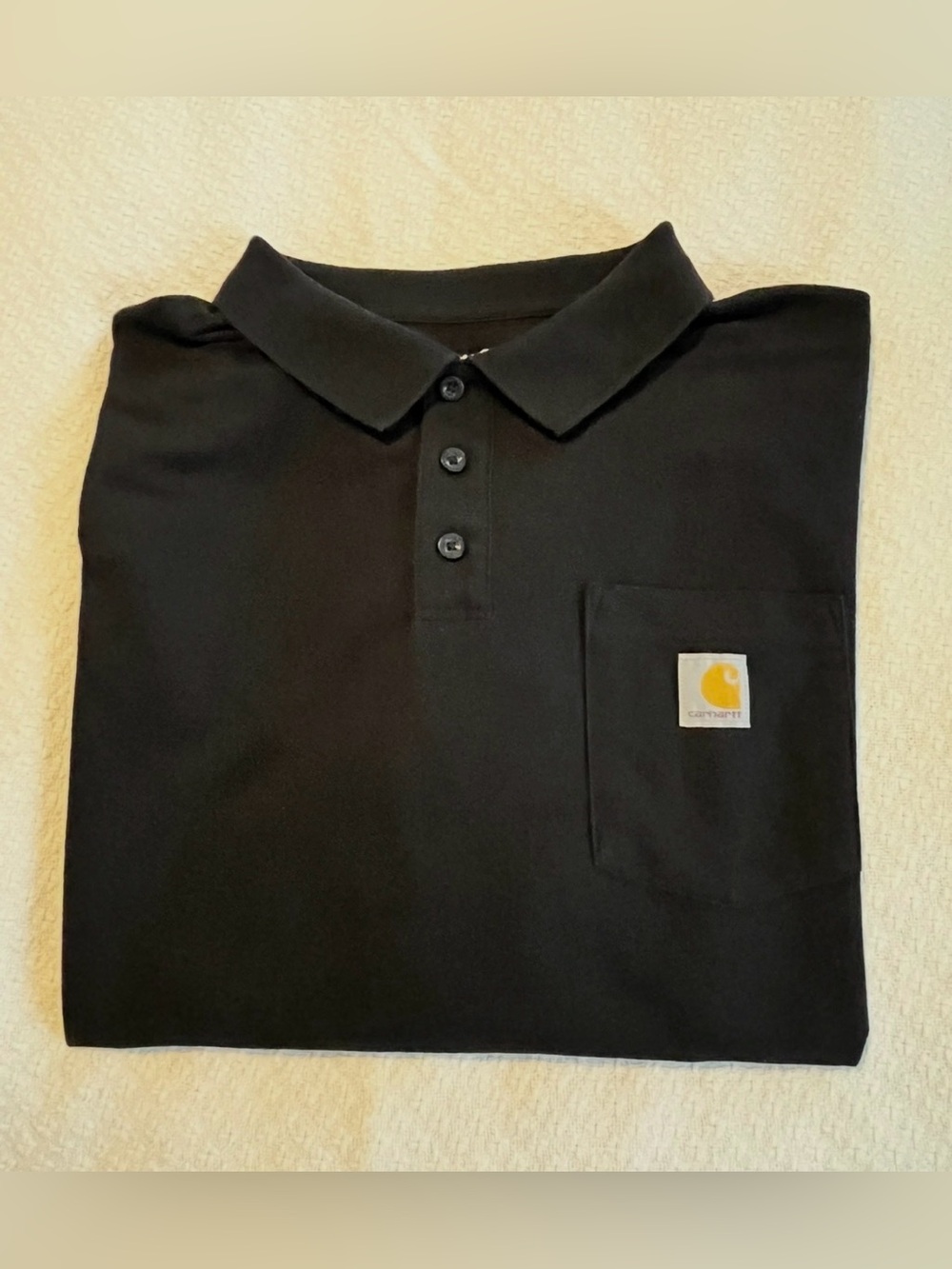 Carhartt Men’s Black Polo Size XXL Chest Pocket / Loose Fit / Outdoor/ Work EUC
